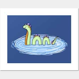 Loch Ness Monster Illustration Posters and Art